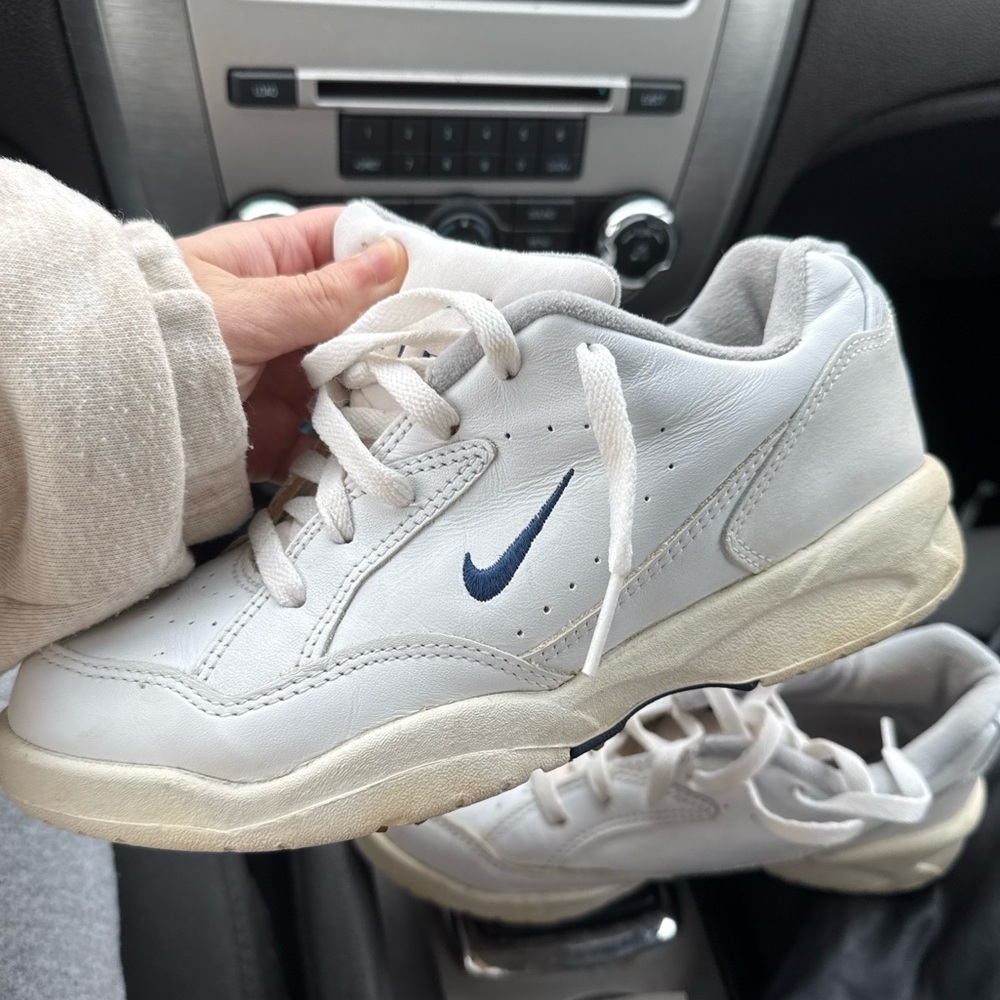 Vintage Nike White Leather Golf Shoes | Retro Chunky Sneaker | soft spikes